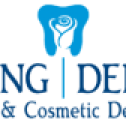 caring dental family and cosmetic dentistry logo